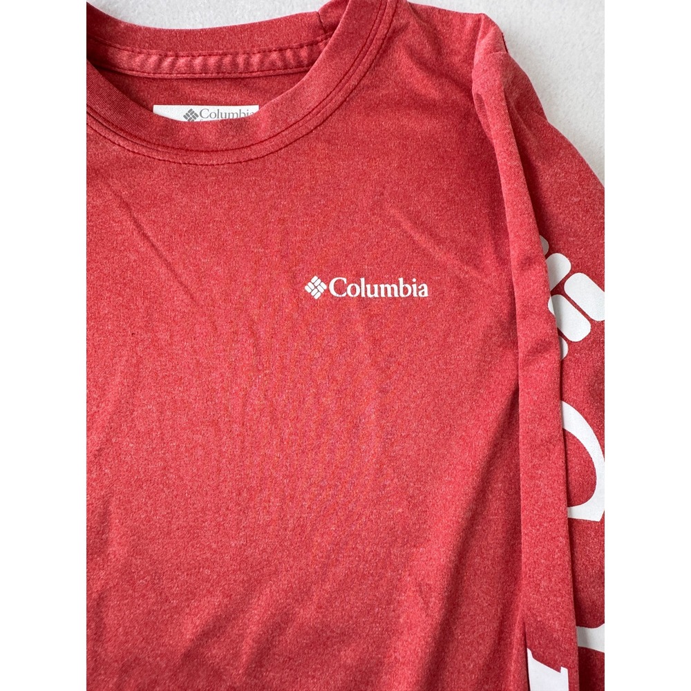 Columbia PFG Youth Small 8 Red Omni Wick Long Sleeve Performance Shirt